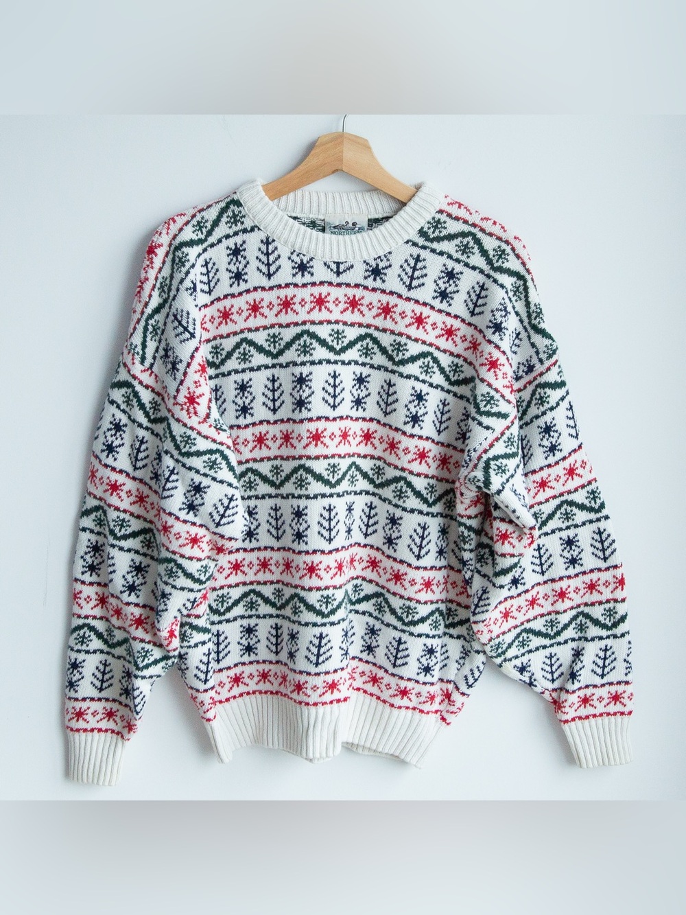 Vintage Northern Reflections Fair Isle Tree Sweater XL